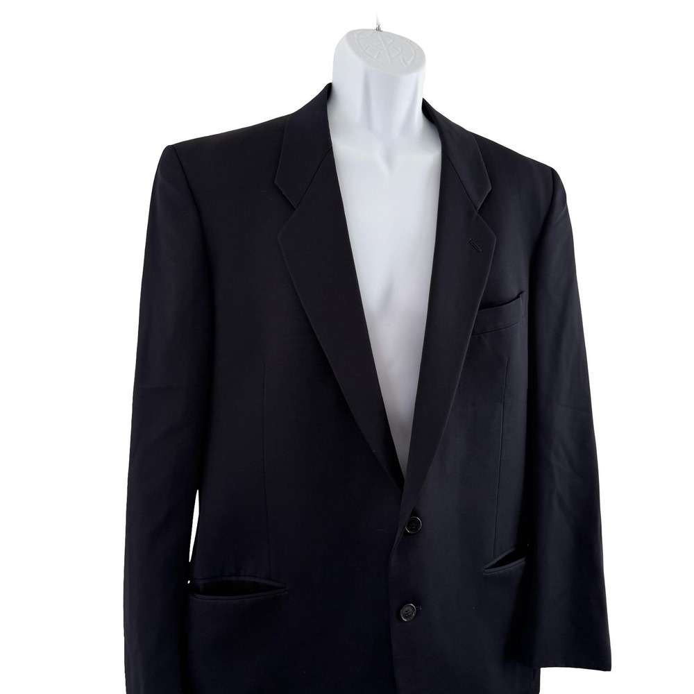 VINTAGE Giorgio Armani Blazer Mens Large Black 2 Button‎ Made in Italy 90s